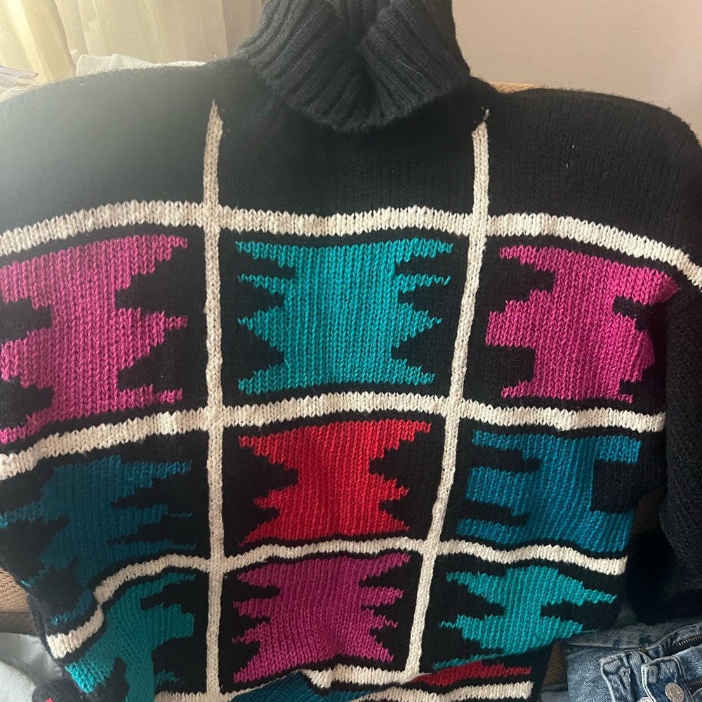 Colorful Geometric Pattern Women's Sweater